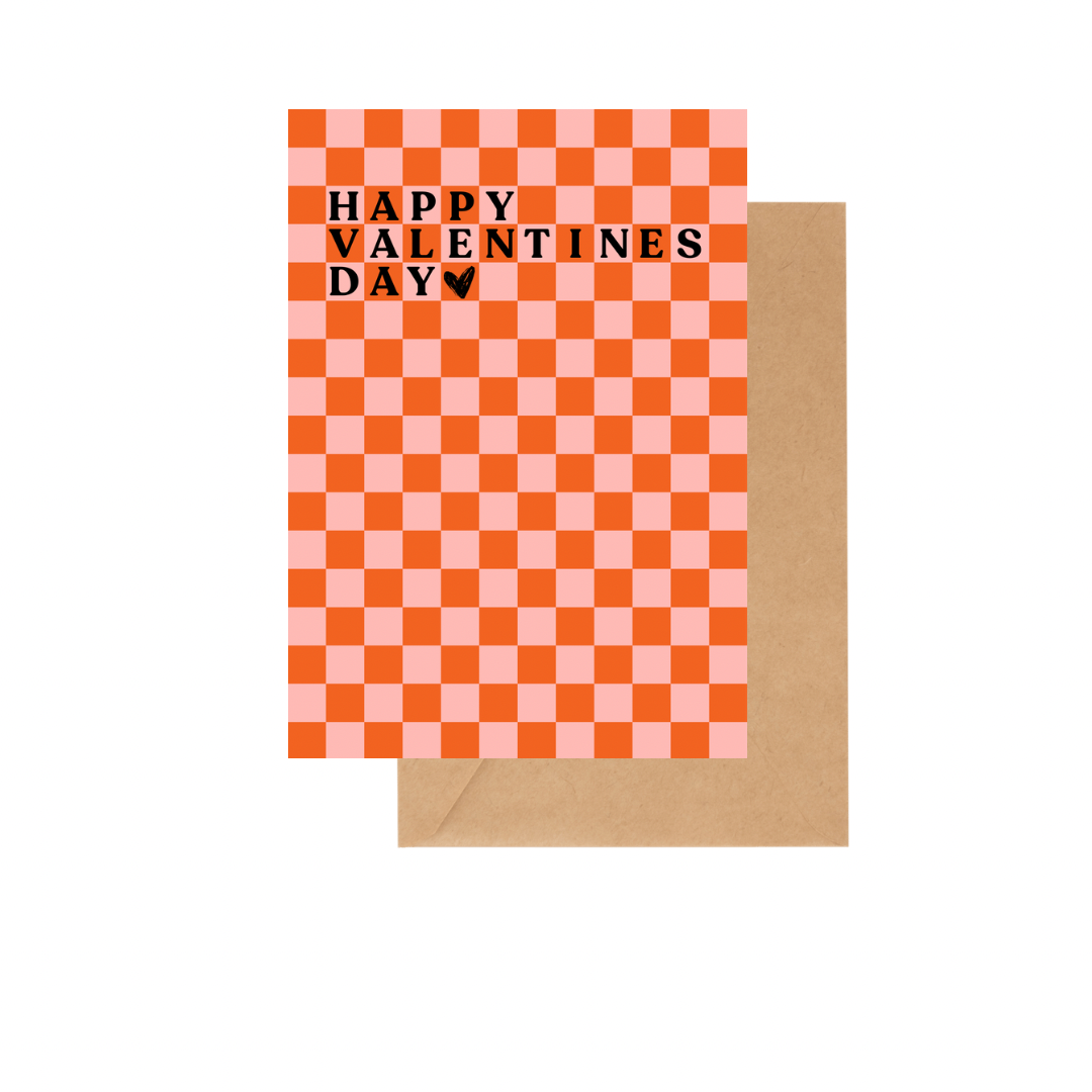 Happy Valentines Day - GREETING CARD w/ ENVELOPE