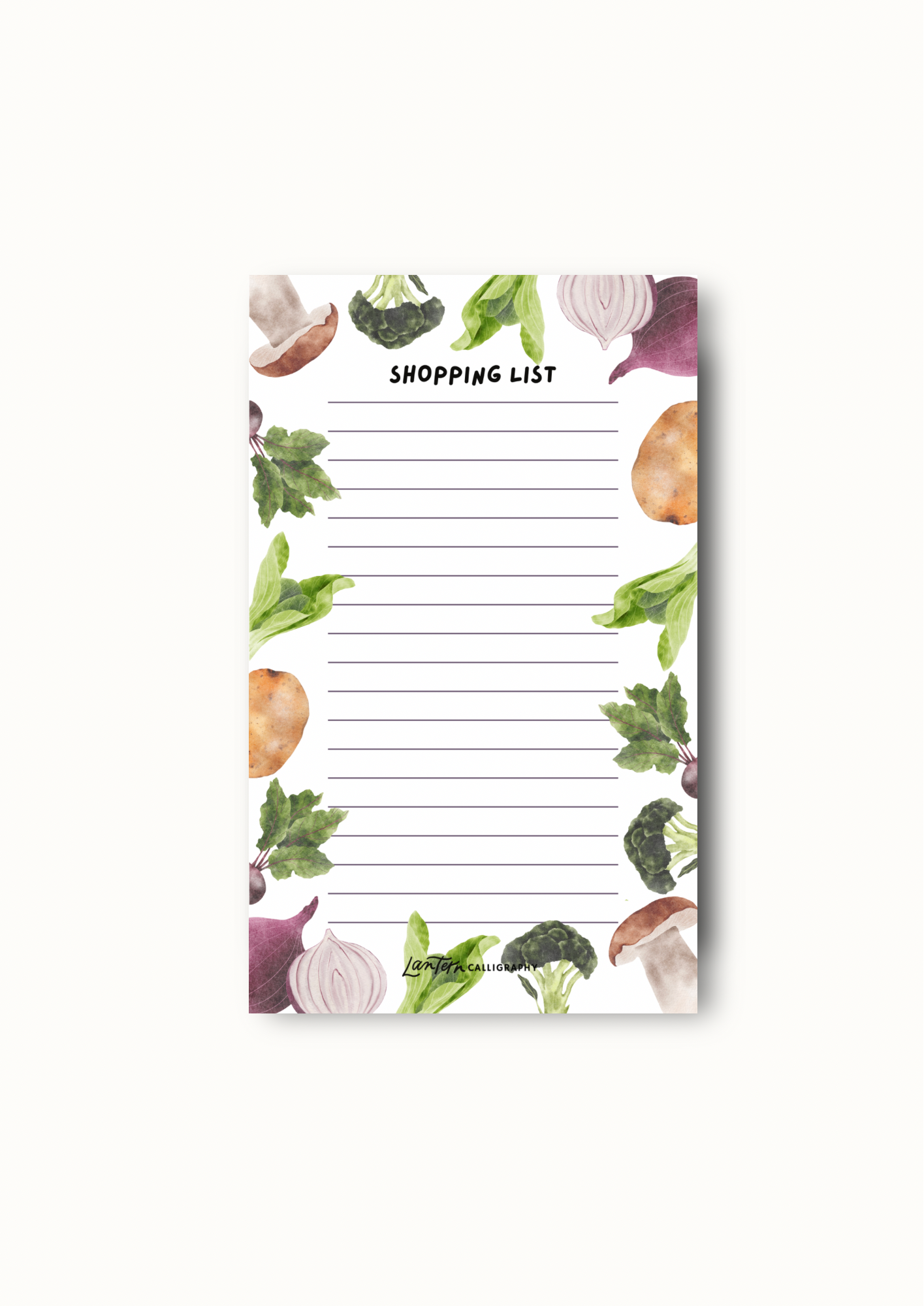 Vegetable Shopping List - NOTEPAD