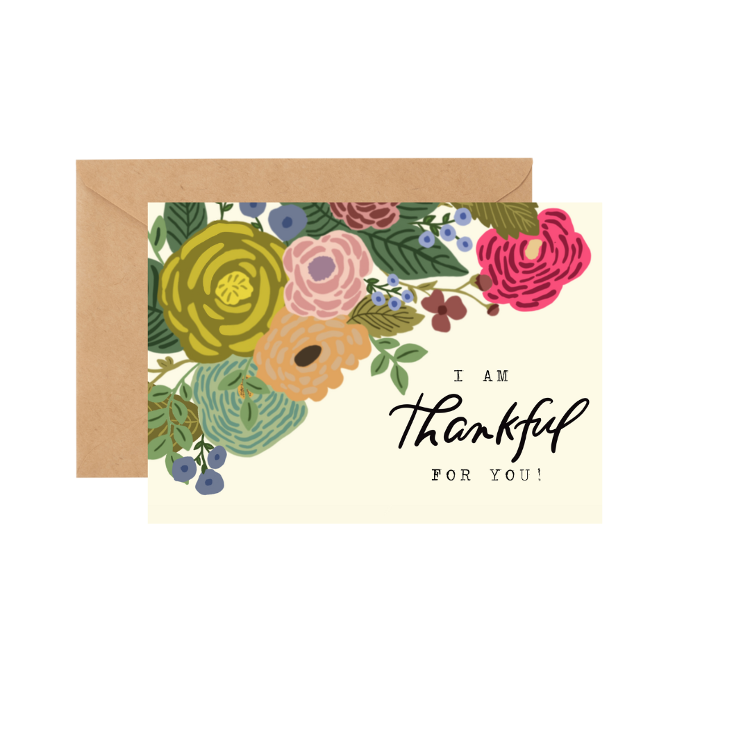 I am thankful for you - GREETING CARD w/ ENVELOPE