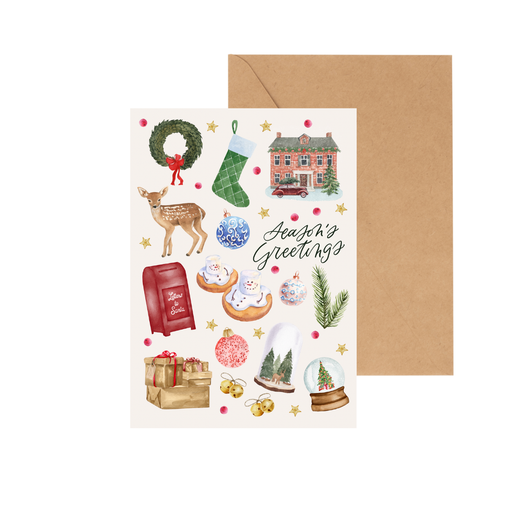 Season's Greetings - CHRISTMAS CARD w/ ENVELOPE
