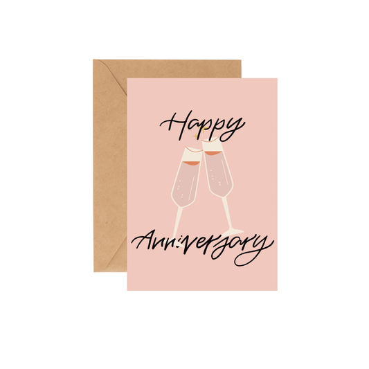 Happy Anniversary - GREETING CARD w/ ENVELOPE