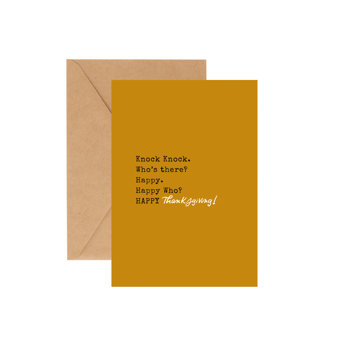 Knock Knock Thanksgiving - GREETING CARD w/ ENVELOPE