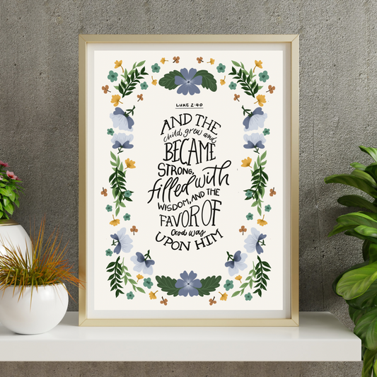 Baby Shower ‘Luke 2:40’ - ART PRINT