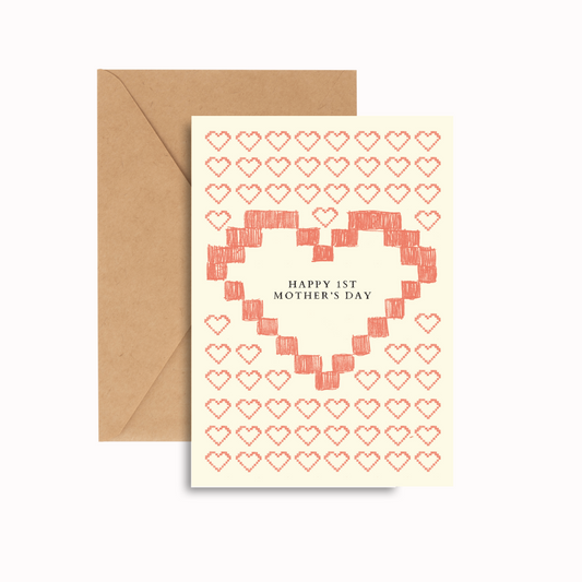 Happy 1st Mothers Day - GREETING CARD w/ ENVELOPE