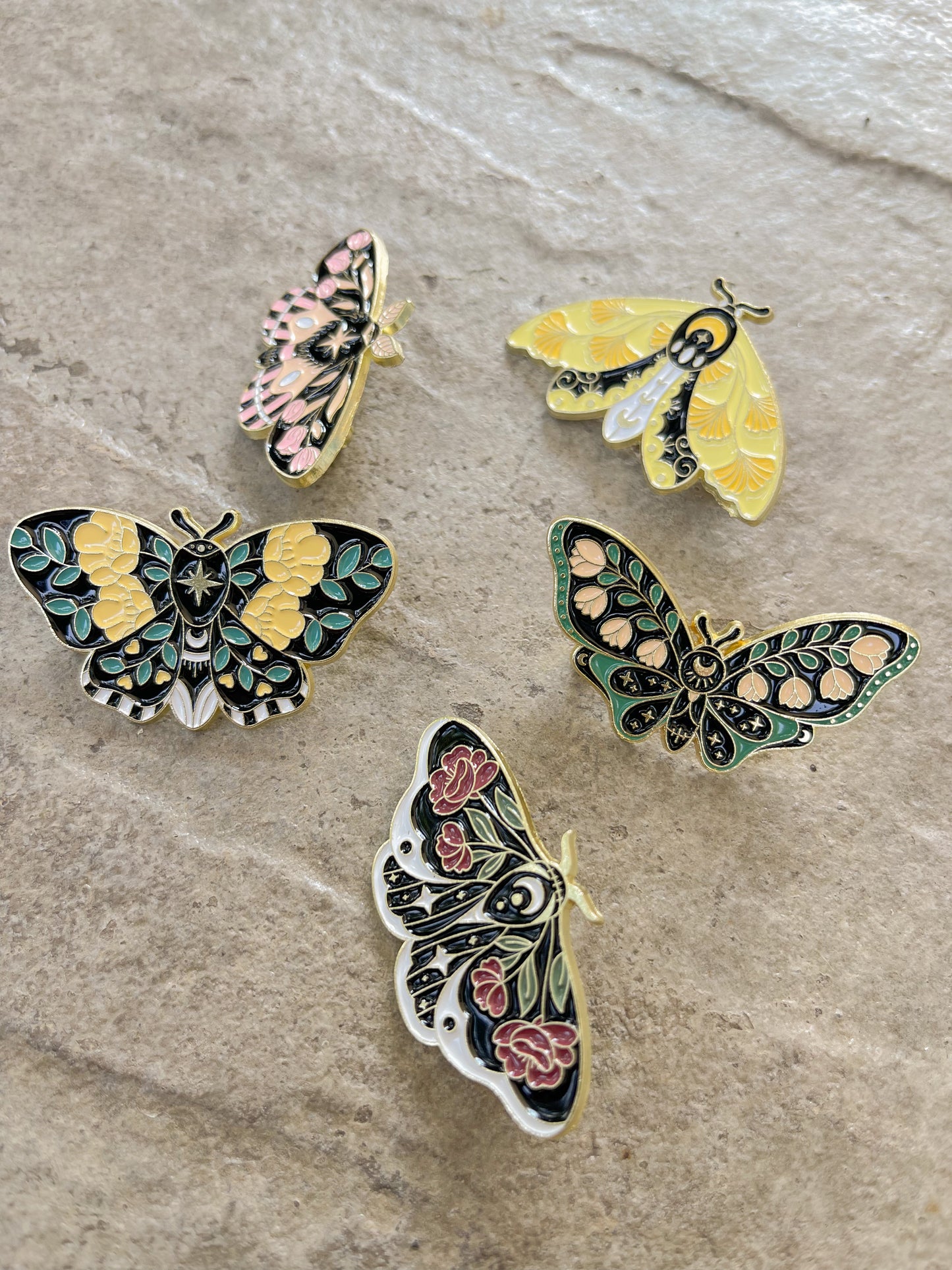 Yellow, Black and White Butterfly - ENAMEL PIN