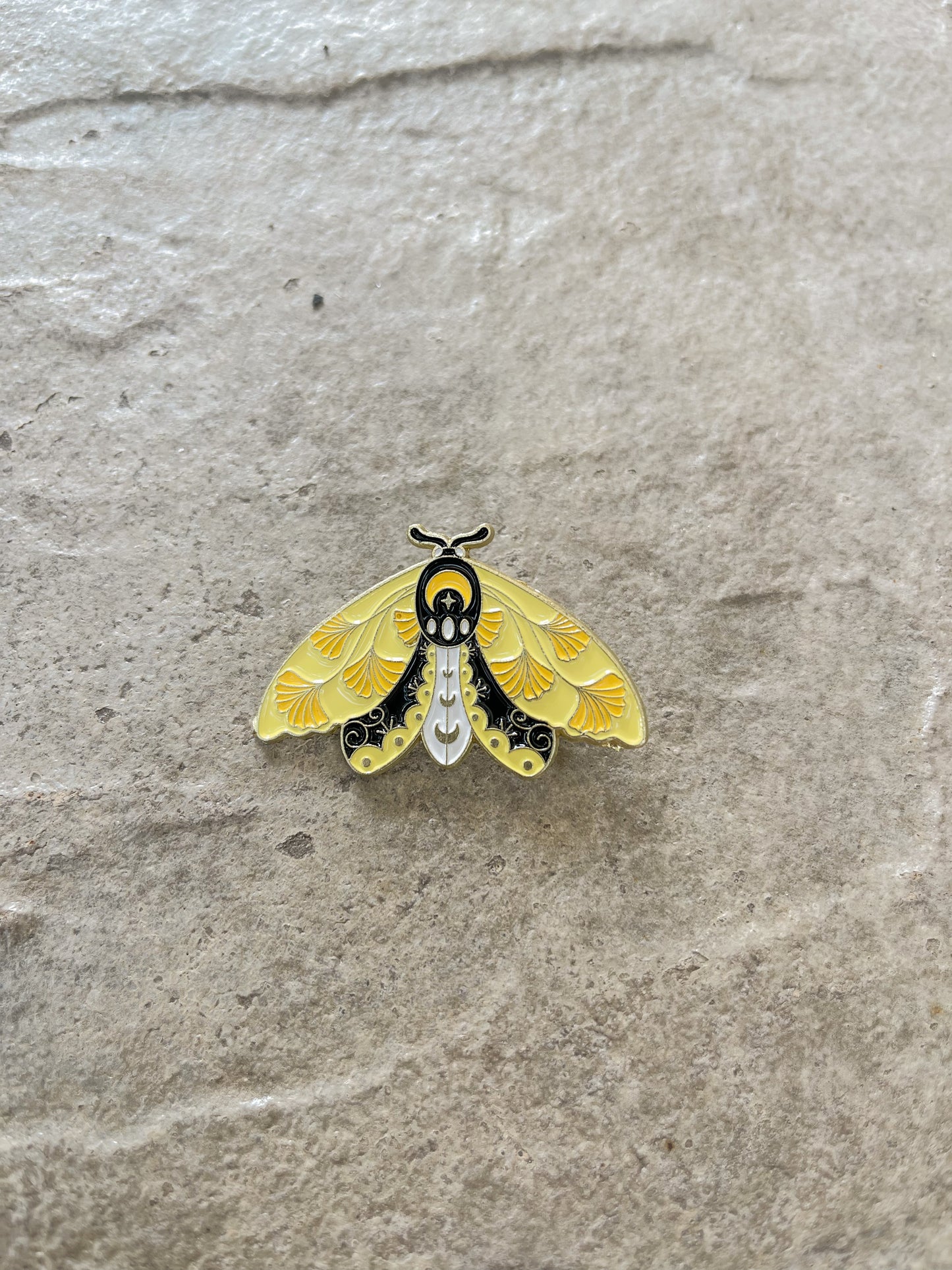 Yellow, Black and White Butterfly - ENAMEL PIN