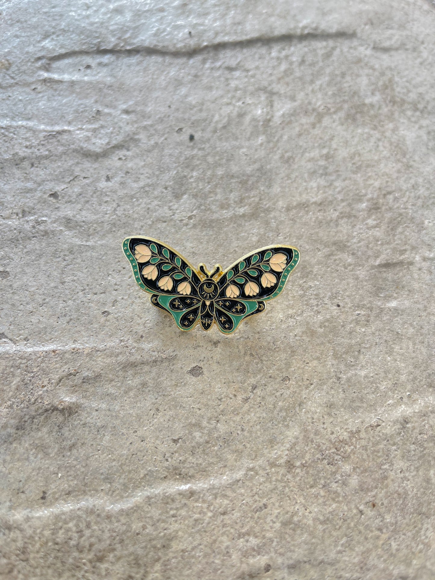 Pink and Green Butterfly - ENAMEL PIN