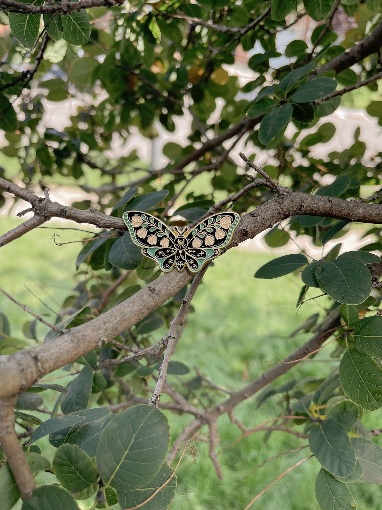 Pink and Green Butterfly - ENAMEL PIN