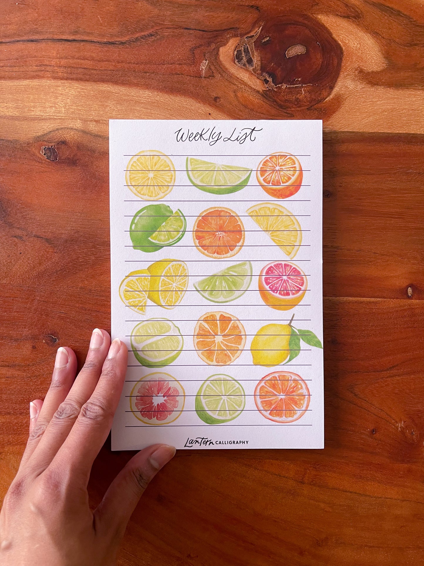 Citrus Weekly List - NOTEPAD