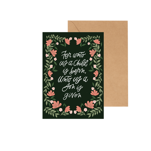 For Unto Us - CHRISTMAS CARD w/ ENVELOPE