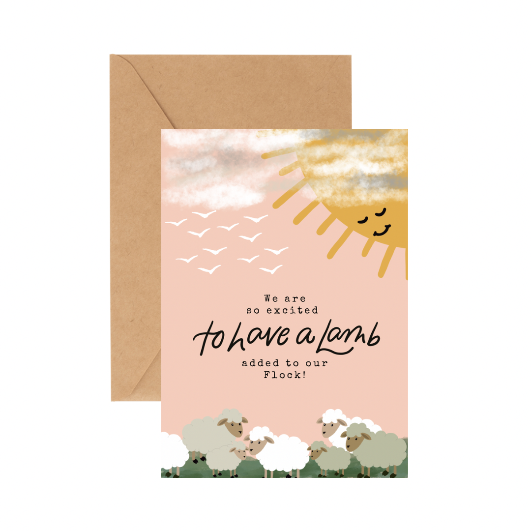 We are excited for a new lamb - GREETING CARD w/ ENVELOPE