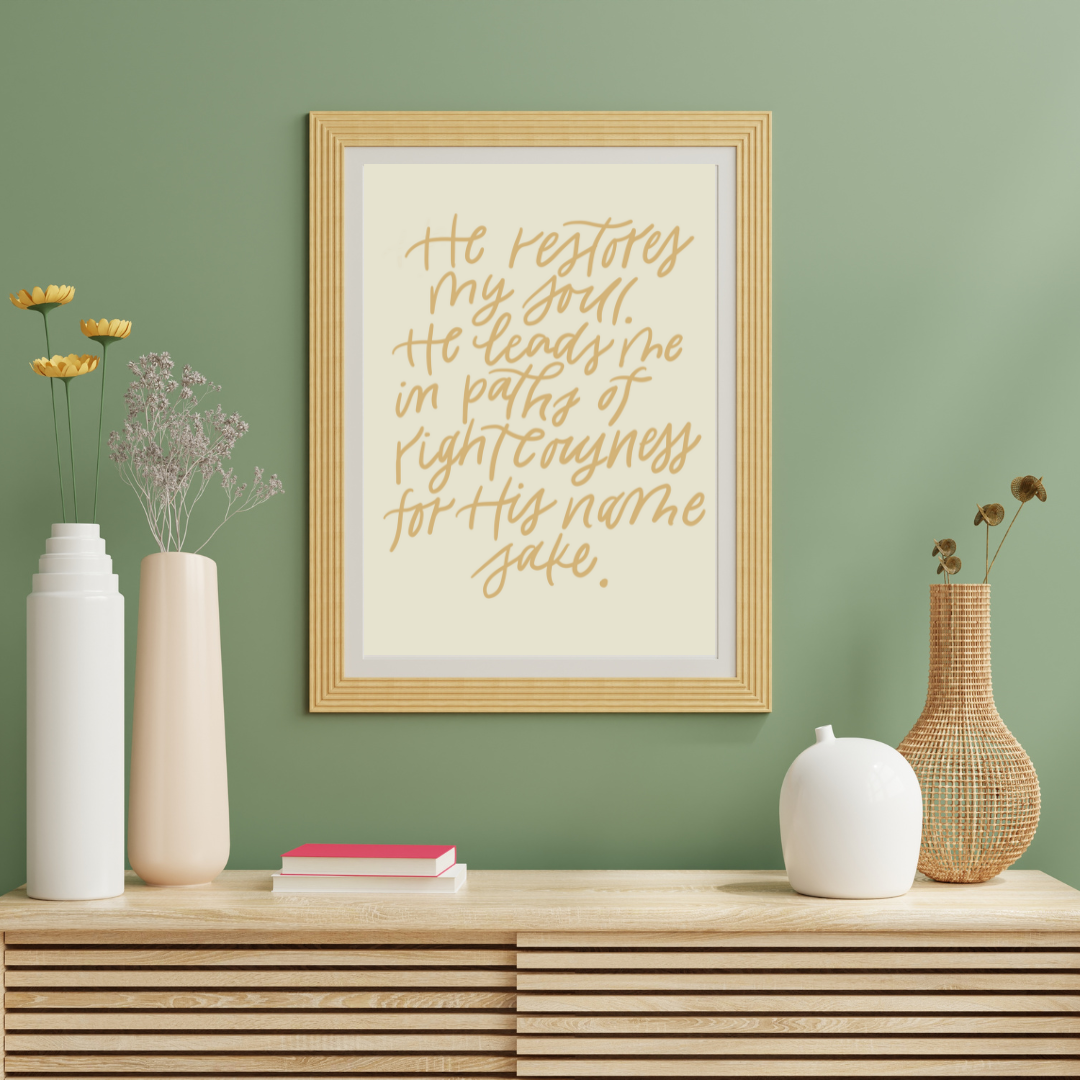 Psalm 23:3 - ART PRINT