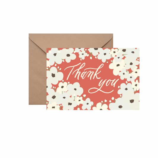 Thank You (Pink) - GREETING CARD w/ ENVELOPE