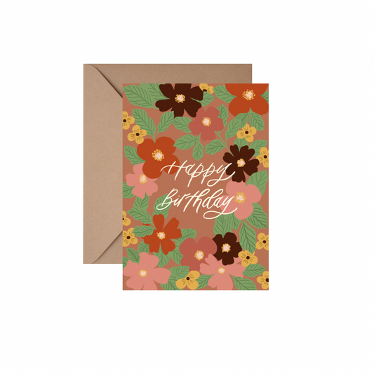 Happy Birthday (Pink) - GREETING CARD w/ ENVELOPE