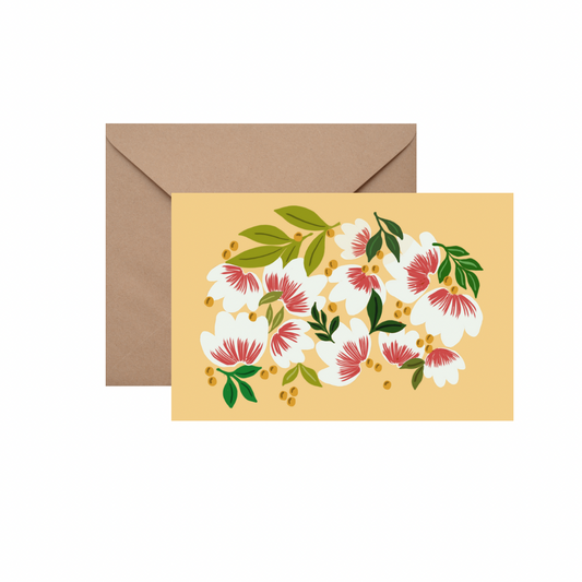 Cherry Blossom (white) - CHRISTMAS CARD w/ ENVELOPE