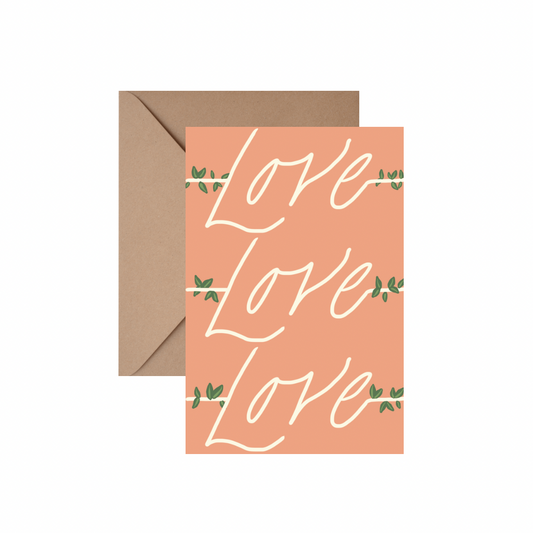 Three times the Love - GREETING CARD w/ ENVELOPE