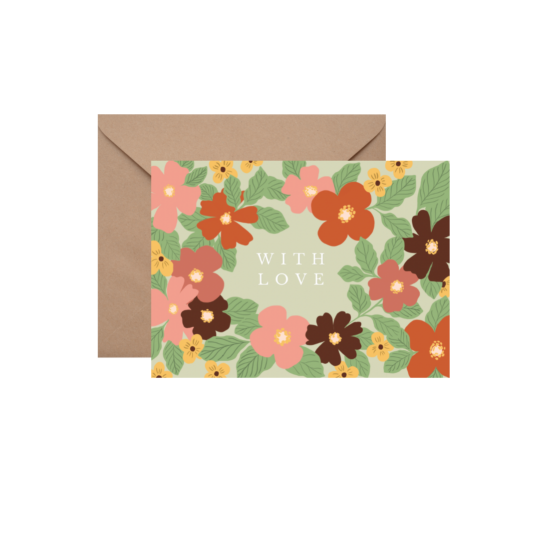 With love - GREETING CARD w/ ENVELOPE