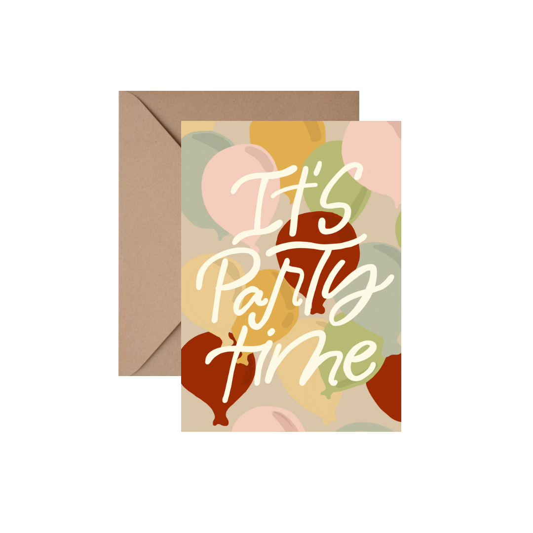 Timezone Party Card Party time - GREETING CARD w/ ENVELOPE – LanternCalligraphy