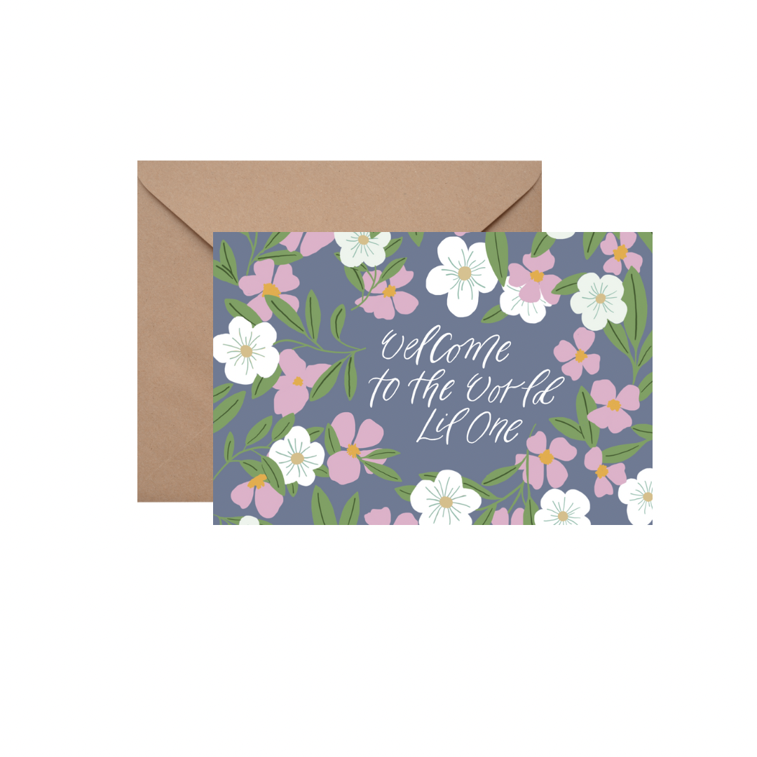 Welcome to the world Baby - GREETING CARD w/ ENVELOPE